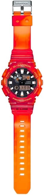Men's Analog-Digital Sports Chrono Watch – Translucent Orange & Black G-LIDE Edition