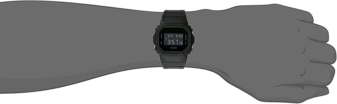 Men's Classic Digital Dial Watch – All-Black Shock-Resistant Resin Band