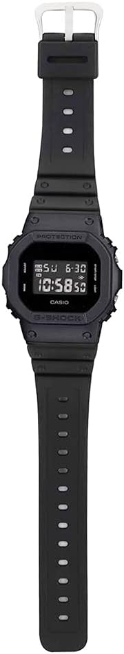 Men's Classic Digital Dial Watch – All-Black Shock-Resistant Resin Band