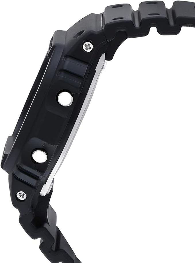 Men's Classic Digital Dial Watch – All-Black Shock-Resistant Resin Band