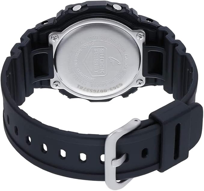Men's Classic Digital Dial Watch – All-Black Shock-Resistant Resin Band
