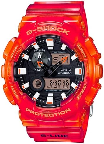Men's Analog-Digital Sports Chrono Watch – Translucent Orange & Black G-LIDE Edition