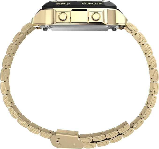 Men's World Time 40mm Digital Watch – Gold-Tone Steel Case & Bracelet