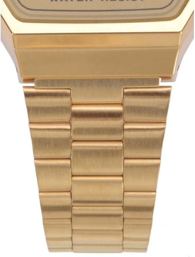 Classic Digital Watch – Gold-Tone Dial with Stainless Steel Bracelet