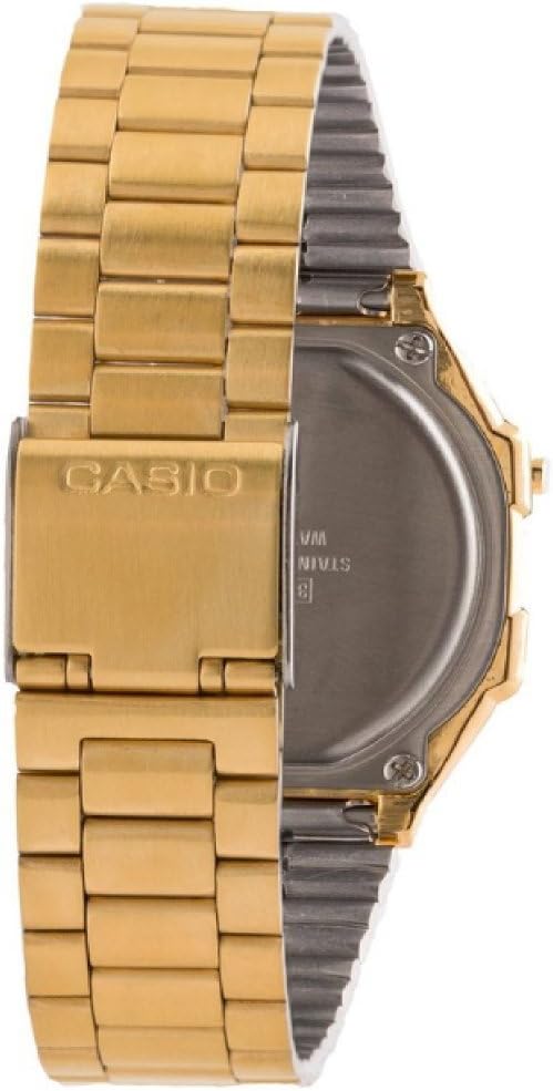 Classic Digital Watch – Gold-Tone Dial with Stainless Steel Bracelet