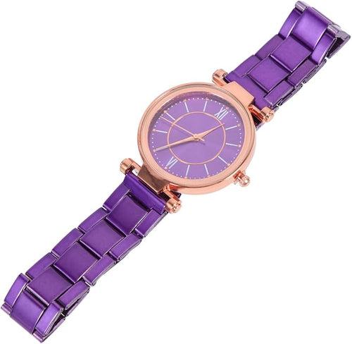 2-Piece Ladies' Fashion Quartz Watch Set with Elegant Steel Band
