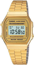 Classic Digital Watch – Gold-Tone Dial with Stainless Steel Bracelet
