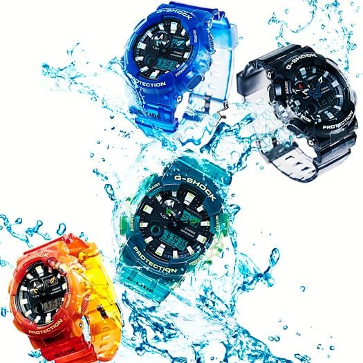 Men's Analog-Digital Sports Chrono Watch – Translucent Orange & Black G-LIDE Edition