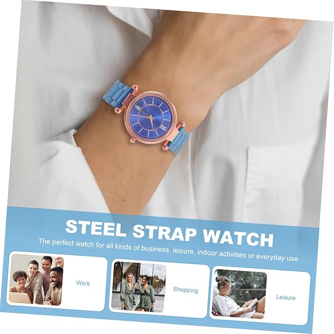 2-Piece Ladies' Fashion Quartz Watch Set with Elegant Steel Band