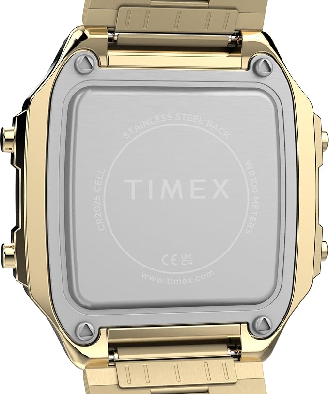 Men's World Time 40mm Digital Watch – Gold-Tone Steel Case & Bracelet