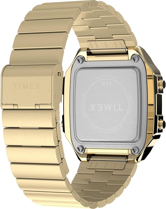 Men's World Time 40mm Digital Watch – Gold-Tone Steel Case & Bracelet